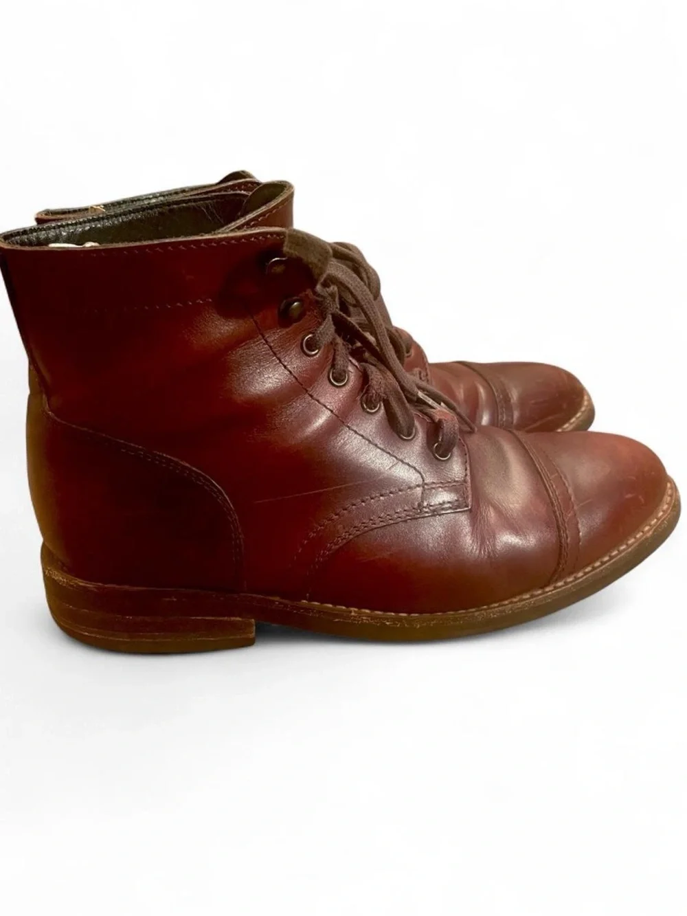 Thursday Boot Company Men’s 9 Captain boots Brandy leather lace up captoe